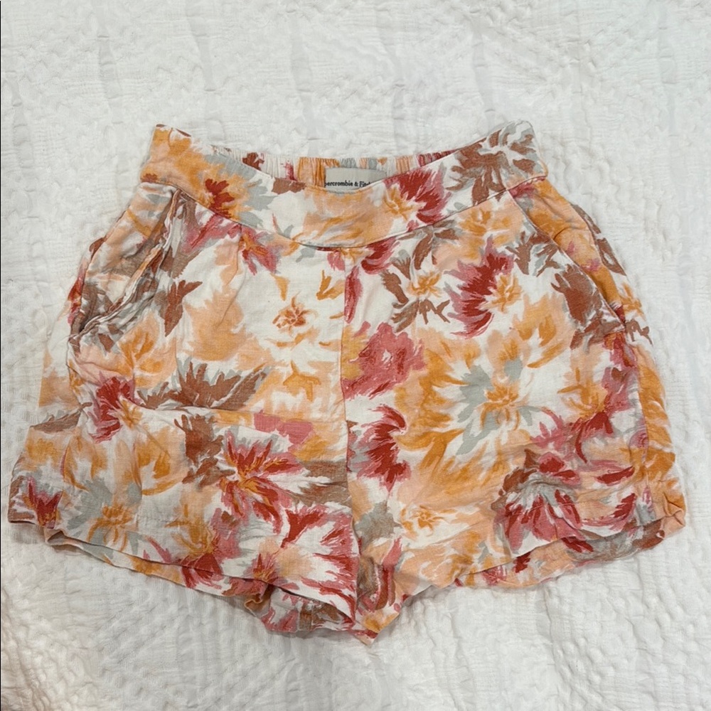 Abercrombie & Fitch High Waist Orange and Red Shorts